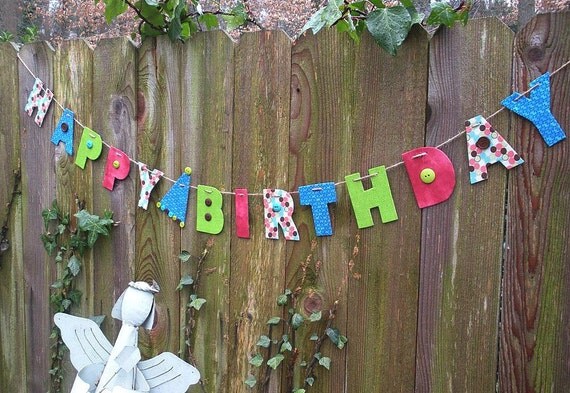 birthday party decorations, happy birthday banner, happy birthday sign, party decorations, happy birthday garland Il_570xn