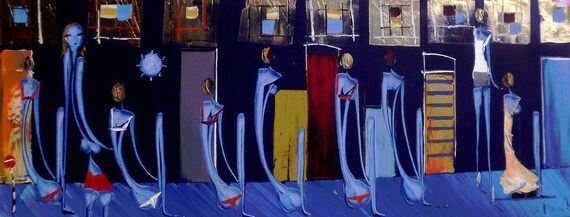 Items similar to Blue Abstract Painting -original art - acrylic