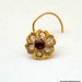 18k vintage antique tribal old gold nose stud nosepin gypsy hippie