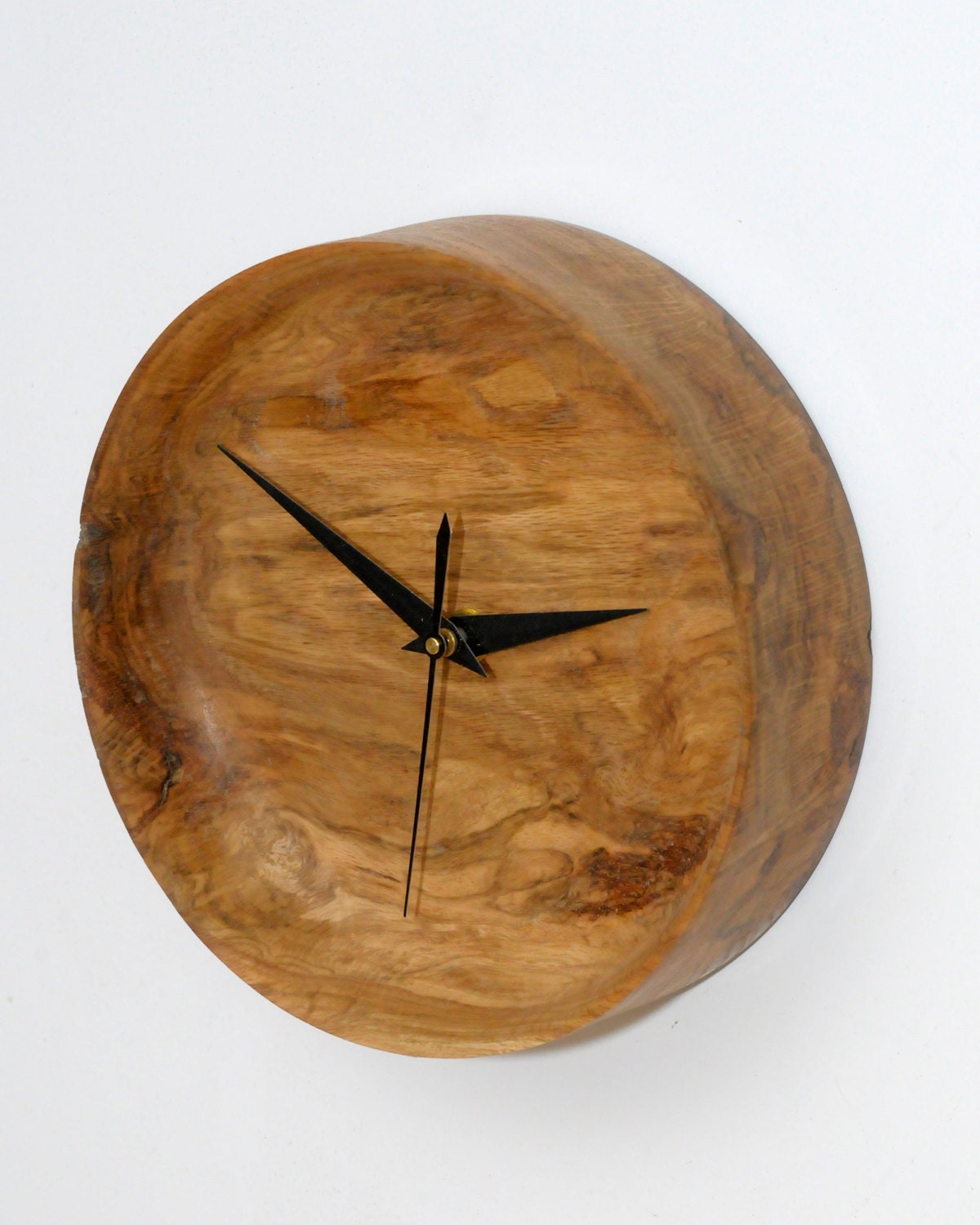 Wall Clock of Amazing Red Oak Burl Wood by WoodArtForLiving