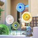 RESERVED Garden Art Glass Flower Suncatcher UpCycled RePurposed EMMA