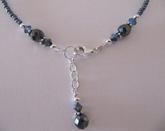 Hematite Sterling Silver Ankle Bracelet