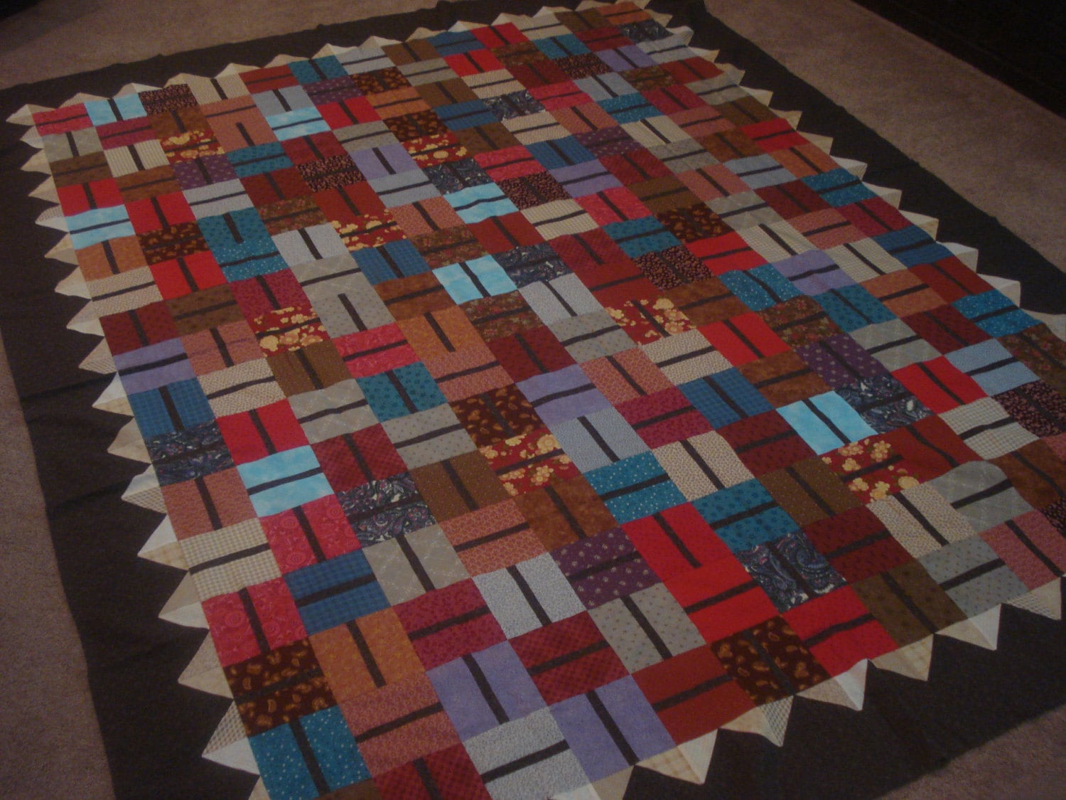 Pick Up Sticks Lap Quilt/Twin Size Quilt
