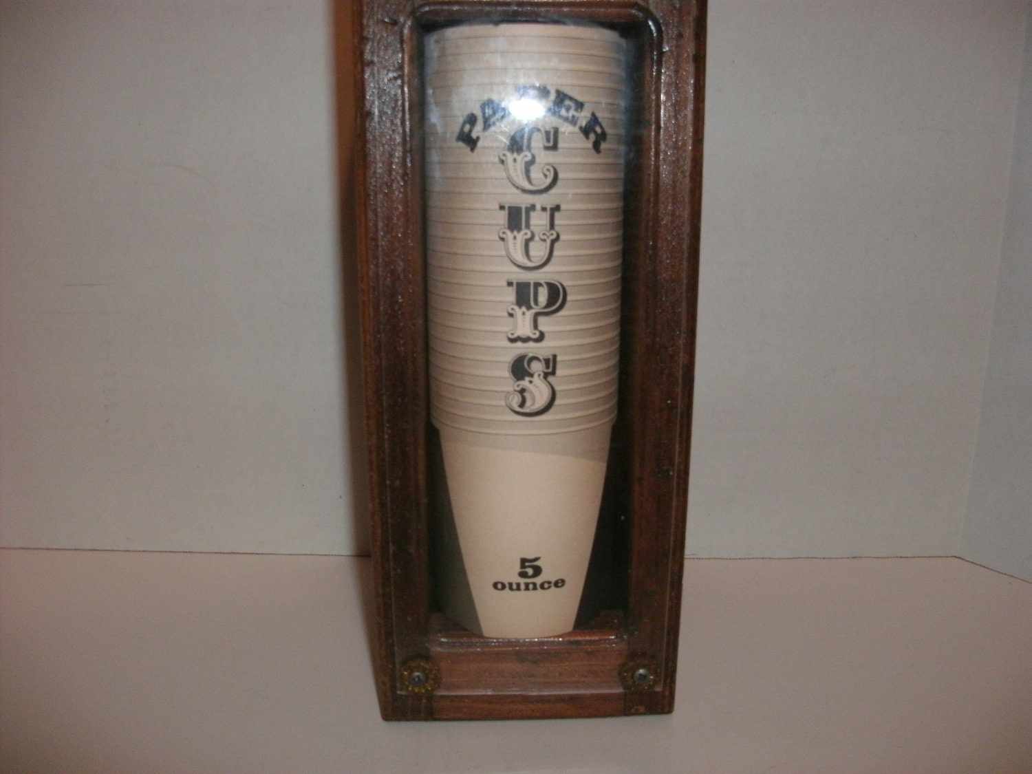 Vintage Wooden Paper Cup Dispenser Holder