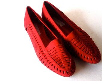 Red Suede Flats