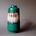 East German Pottery VEB Haldensleben Fat Lava Striped Vase