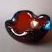 Mid Century Murano Cased Art Glass Controlled Bubbles Ashtray