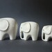 Mid-Century Modern Set of 3 Porcelain Elephants Figurines