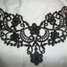 Steampunk gothic black lace applique