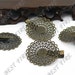 6 pcs of New style Antique Bronze bobby pins flower filigree round pad