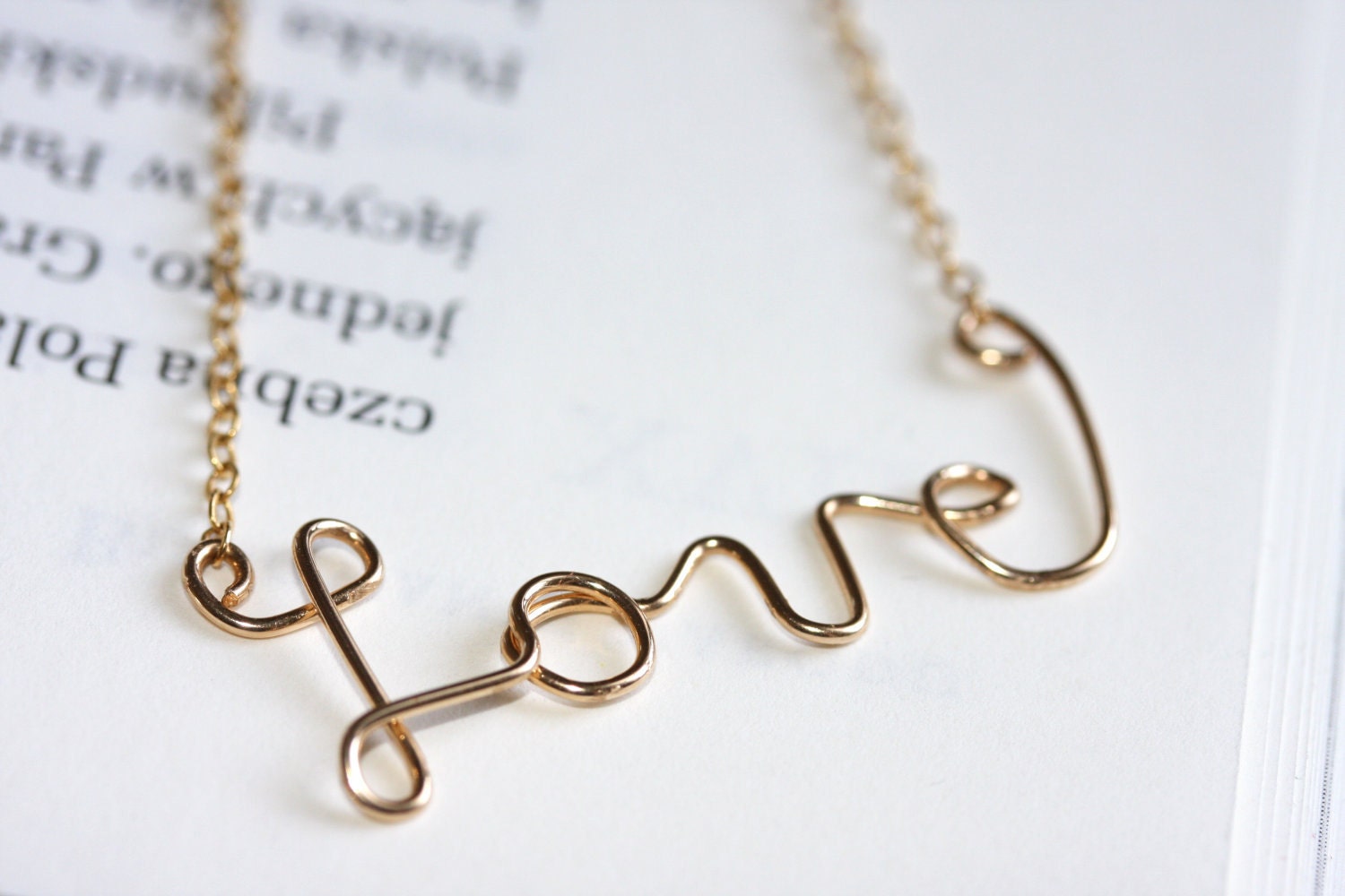 Handmade love necklace by justynajewelry on Etsy