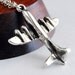 Silver Airplane Necklace - Discover
