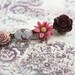 Flower Bobby Pins, Hair Flowers, Purple Merlot Rose, Maroon, Mauve Rose, Plum Daisy, Set of Four (4)