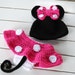 Hot Pink Minnie Mouse Beanie/Diaper Cover Set--photography prop/Baby Shower Gift/Infant Halloween Costume