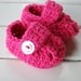 Hot Pink Mary Jane Crochet Infant Booties