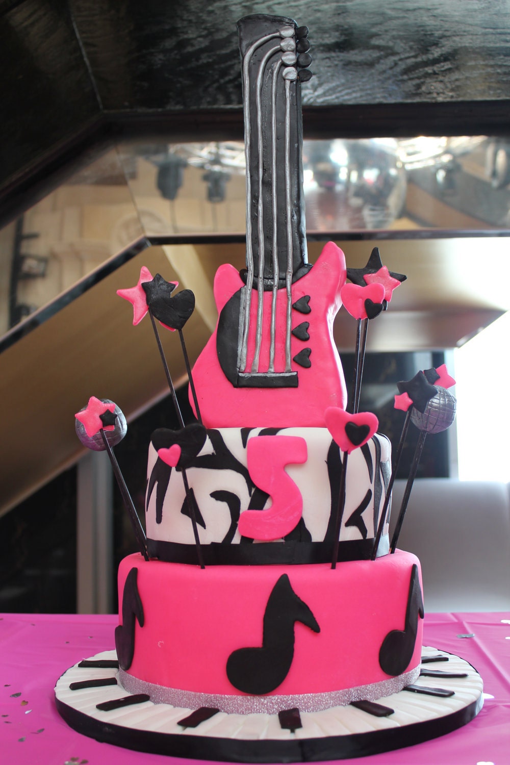 fondant guitar cake topper by ForGoodnessCakeNJ on Etsy