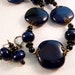 Porcelain Necklace Navy Beaded Necklace Beaded Jewelry Porcelain Jewelry