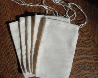 DRAWSTRING BAGS 50 3 x 5 Muslin Bags Natural Cotton Muslin Drawstring Bag gift for Sachets, Potpourri, decorating, crafts WHOLESALE bags