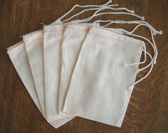 Muslin Drawstring Bags 125 4x6 Cotton for wedding favor bags, shower favor bag, sachets, potpourri, stamping, gifts, crafts, Wholesale