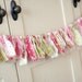 Shabby Torn Fabric Rag Garland Banner Bunting, Nursery Decor, Photo Prop - Pink, Green, White - 6 Feet