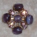 Vintage Brooch Purple Moonstone and Lavender Rhinestones 1950s 1960s Rockabilly Mad Men Style
