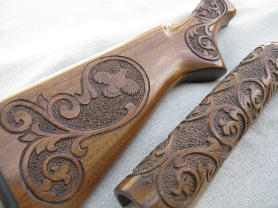 Items similar to Relief Carved Walnut Gunstock on Etsy