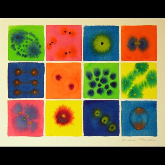 Cell Division 6 - original watercolor painting