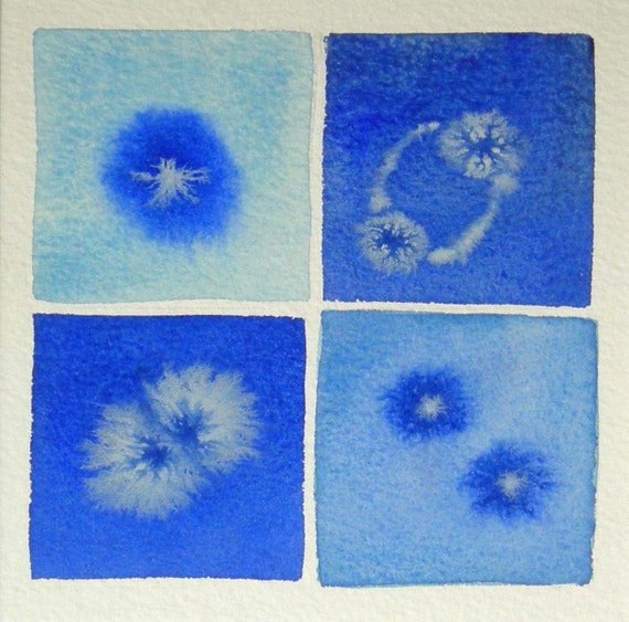 Mini Blue Mitosis 2 - Original Watercolor