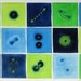 Cell Division 23 Blue and Green - Watercolor Painting of Mitosis