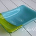 Turquoise & Green Slashed glass soap dish