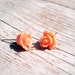 Sweet Peach Tiny Rose ear studs
