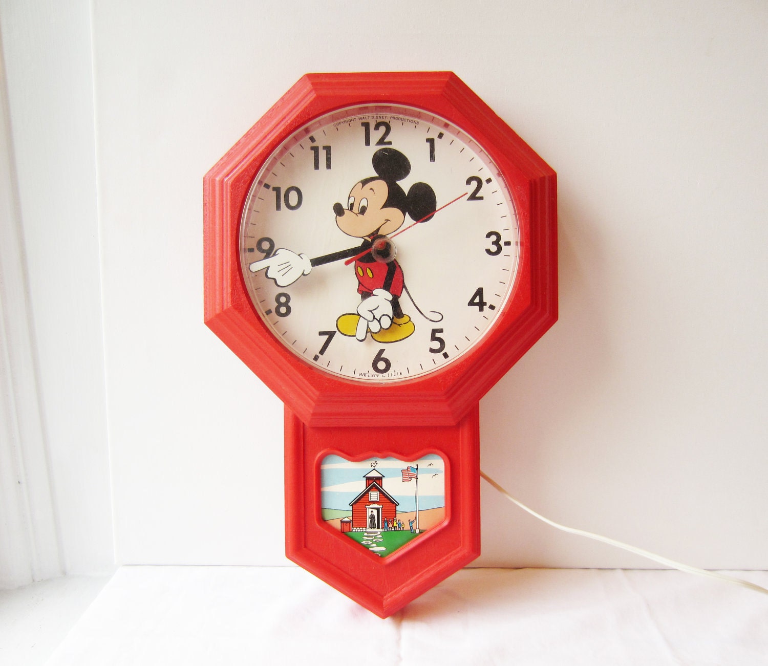 Vintage Mickey Mouse Clock Disney Elgin Wall Clock