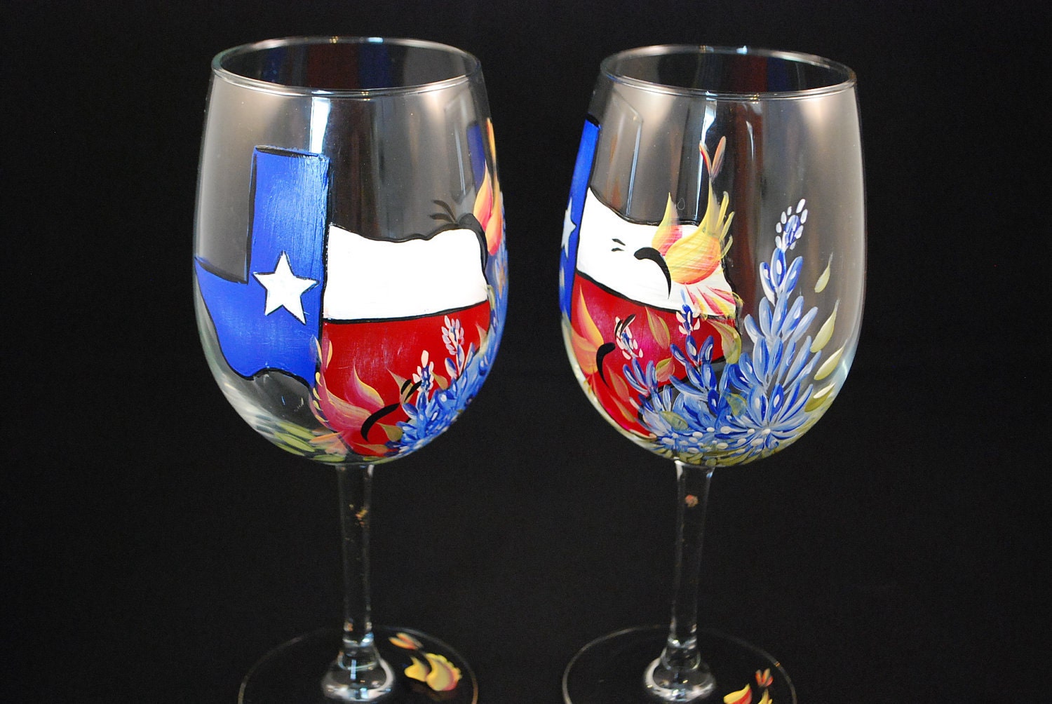 State of Texas Wine Glasses pair