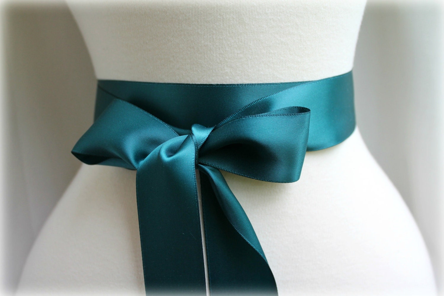 Teal Satin Sash Belt Double Faced Satin Ribbon Sash Beach
