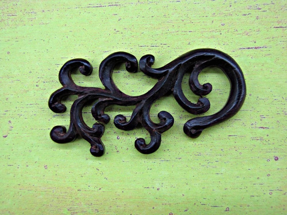 The Branch 63mm Carved Wood Embellishment by Indounik on Etsy