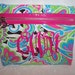 Large Monogrammed Wild Paisley & Zebra Design Cotton PVC Cosmetic Case