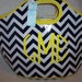 Monogrammed Cooler Tote Navy & White Chevron GIFT WRAPPED