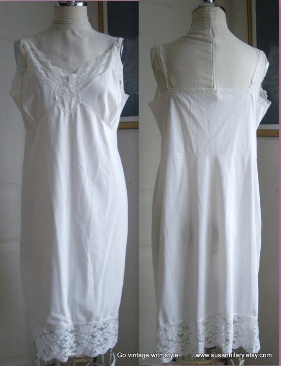 plus size white slip