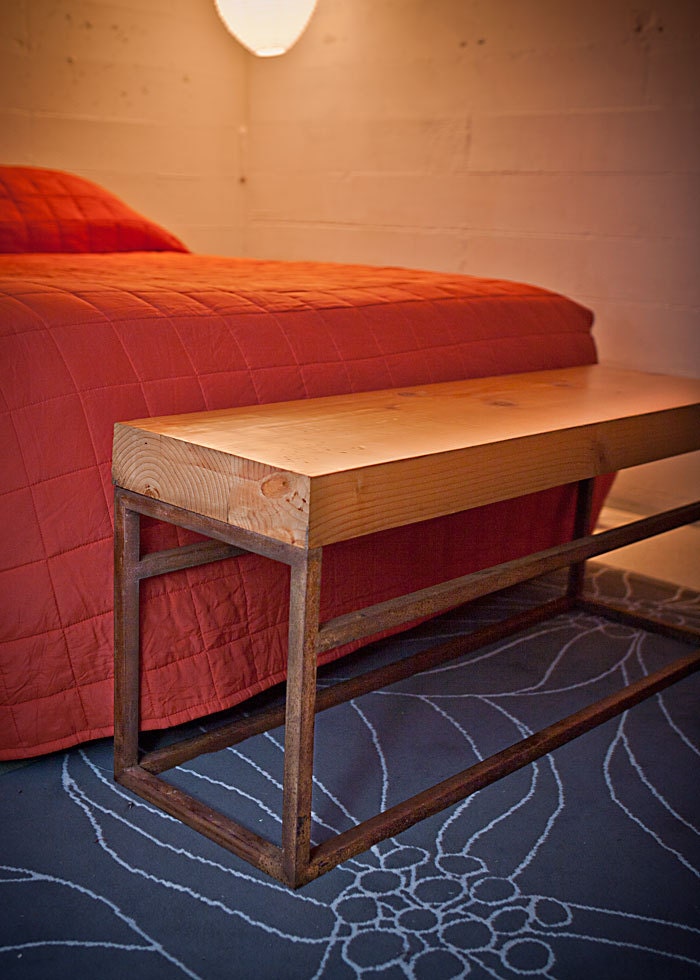 Reclaimed Wood and Metal Bench by buschdesign on Etsy