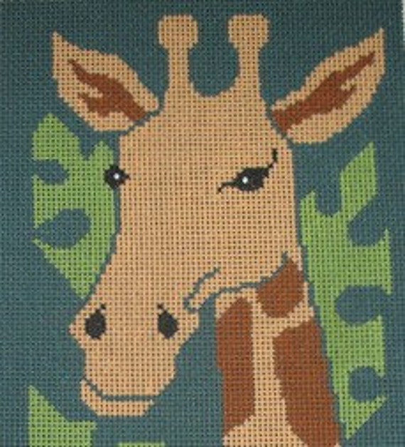 Giraffe Handpainted Needlepoint Canvas