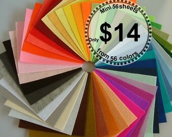 Felt Fabric--56 Felt sheets Mini set