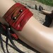 Bohemian Arm Cuff Bracelet, Red Leather Armlet Bicep Band by Vacationhouse