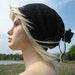 Black & White Slouchy Beanie Hat, Soft Cotton Cashmere Tam by Vacationhouse