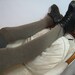 Merino Wool Boot Socks Knee High Leg Warmers Taupe Brown Knit B625