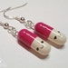 Inlove pill earrings - pink valentines day