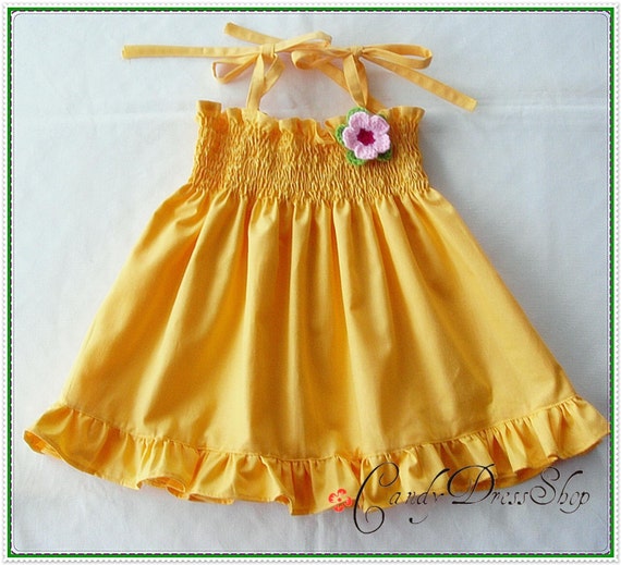 Yellow dress for girls Yellow spring dress Baby yellow