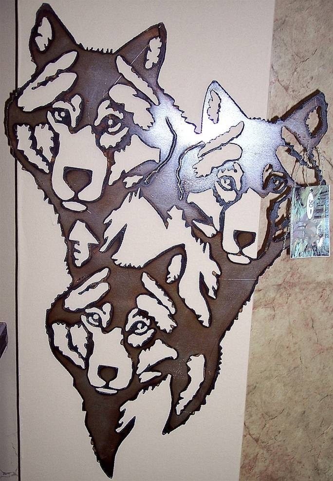 Pack of wolves plasma cut wall art by LuluBellesCottage on 