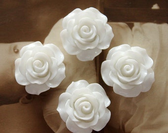 100PCS Wholesale Beautiful Colorful Rose Flower Resin Cabochon --20mm(CAB-BS -22)
