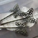 8Pcs Wholesale Antique Brass Filigree Hair pins Clip Setting- high quality-NICKEL FREE( PINSS-36)