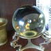 Antique Crystal Ball with Brass Dragon Stand